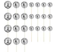 BEEOFICEPENG Lot de 24 décorations de gâteau disco Happy Birthday - Décoration de gâteau à thème disco