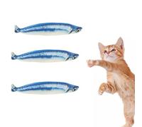 BEEOFICEPENG Lot de 3 jouets pour chats Saury Fish, jouets à mâcher pour chats avec herbe pour chats d'intérieur