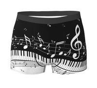 BEEOFICEPENG Notes de Musique Volantes Touches de Piano Musical,Boxer Briefs, caleçons pour Hommes Boxer Shorts Leg Boxer Briefs sous-vêtements Fantaisie drôles,M