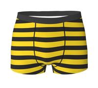 BEEOFICEPENG Rayure Abeille Noire et Jaune,Boxer Briefs, caleçons pour Hommes Boxer Shorts Leg Boxer Briefs sous-vêtements Fantaisie drôles,L