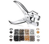 BEEOFICEPENG Set de pinces pour œillets, œillets, 3/16 pouces, pince à trous pour œillets, pince à presse une main, œillets, 200 pièces d'œillets