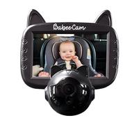 BEEPER BABEECAM 1 - Caméra Voiture Bébé avec Écran 4,3″, Vision Nocturne Automatique, Caméra Chat pour Siège Arrière, Surveillance Bébé en Voiture, Installation Facile - Couleur Rose ou Noire (Rose)