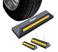 BEEPER - Butée de stationnement Butoir Parking en Caoutchouc- Butées de Roues pour Parking et Garage - Butée d'Aide au Stationnement - Cale de Roue HL201 (2)
