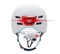 BEEPER Casque velo, trottinette avec feux avant et arriere integres ME135L-W Blanc