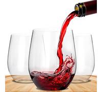 BEEPOP 350ml Vino Lot de 12, Léger, Incassable, Recyclable & Transparent, Verres à Vin sans Pied en Plastique Sans BPA