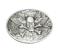 Beer Belt Buckle - Funny Ghost Pattern Water Cup Clip, Portable Hands Free Beer Belt Holder, 10.2x8x4cm Bracket Size + Fold Down Drink Support Ring, Die Cast Zinc Alloy Metal- For Men BBQ Grilling