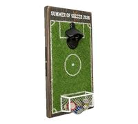Beer Bottle Opener, Soccer Field Shape Kitchen Gadget, Drink Lid Opener with Lid Collector for Men, Soccer Fans, Wine, Beverage, Water, Kitchen, Party, Home