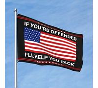 Beer Decor If You're Offended I'll Help You Pack Drapeaux de drapeau pour Man Cave Signes d'extérieur et décoration (taille : 60 x 90 cm)