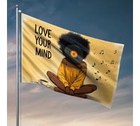 Beer Decor Mindfulness And Music : A Peaceful Journey Drapeau drapeaux pour votre chambre Accessoires pour joueurs (30 x 45 cm)