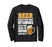 Beer Doesn't Have Many Vitamins Funny Drinking Beer Lover Manche Longue