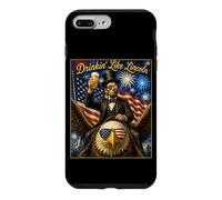 Beer Drinkin Like Lincoln on Eagle USA Flag America 4 Juillet Coque pour iPhone 7 Plus/8 Plus