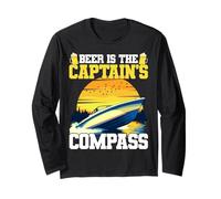 Beer is The Motor Boat Captain's Compass Funny Motor Boating Manche Longue