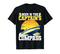Beer is The Motor Boat Captain's Compass Funny Motor Boating T-Shirt