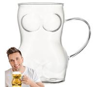 Beer Mug Glass - Chope à bière en verre de 12,7 cm - Sans poignée et avec poignée - Grande chope à bière - Chope à bière en verre - Grand gobelet en verre pour boissons, eau, cocktails et idées