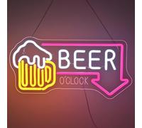 Beer O'Clock Neon Led L'heure de la bière LED Néon Bar Lettre Lumineuse Bière Ouvert Neon Mural Pour Décor brasserie club boîte de nuit soirées garage pub restaurant cadeau