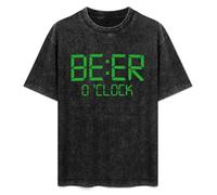 Beer O'Clock Unisex T-Shirt Printed Tee Black Mens Top Shirt M