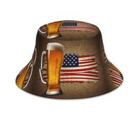 Beer Picture Chapeau bob réfléchissant pour vélo, voyage, randonnée et pêche Noir