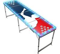 Beer Pong® - Table Beer Pong Lumineuse avec LEDs Multicolores - Pliable et Transportable avec Revêtement Etanche Anti-Rayures - Homologuée pour Tournois de Biere Pong - Jeu à Boire pour Apéro