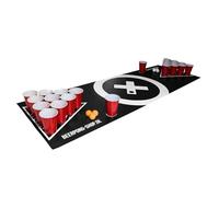 Beercup Tapis Beer Pong pour les Soirées d'Adultes, Kit Complet Officiel avec 6 Balles de Biere Pong, 70 Red Cup Gobelets, Table Beer Pong, Pack Jeu de Fetes, Tapis de Jeux à Boire, Table Biere Pong