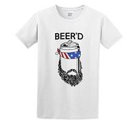Beer'D Beard Beer Hipster Redneck Funny Men's T-Shirt Unisex White Cotton Print Tee Shirts L