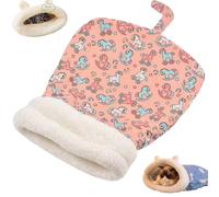 BeerMmay Cozy Nid pour chats et chiens, sac de couchage portable, apaisant, auto-chauffant, en peluche douce pour animal de compagnie, quatre saisons universel lavable (L, rose)