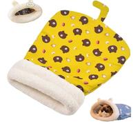 BeerMmay Cozy Nid pour chats et chiens, sac de couchage portable, apaisant, auto-chauffant, en peluche douce pour animal de compagnie, quatre saisons universel lavable (taille L, jaune)