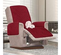 BeerMmay Housse de fauteuil relax avec accoudoirs et poches, 1 place, imperméable, rembourrée, avec sangle antidérapante, rouge