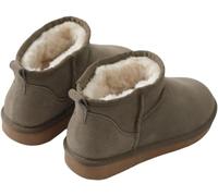 BeerMmay Mini-Stiefel für Frauen,Klassische Mini-Stiefelette mit Fell gefüttert,Warme mit Fell gefütterte Winterstiefel mit Anti-Rutsch-Beschichtung (Khaki,40)