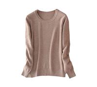 BeerMmay Pull en Cachemire à Manches Longues pour Femme, Camel, L