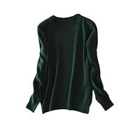 BeerMmay Pull en Cachemire à Manches Longues pour Femme, Vert foncé, S