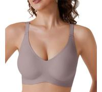 BeerMmay Soutien-gorge push-up sans armatures à couverture complète sans armatures 2026 sans couture, minimiseur plongeant en gelée, gris, 3XL