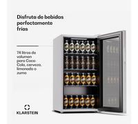Beersafe 74 Slim Réfrigérateur 74 litres 3 clayettes porte vitrée panoramique E