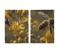 Bees in The Wild Étui de passeport en cuir synthétique imperméable avec emplacements pour cartes de crédit pour homme et femme, 20,3 x 13,8 cm, Style :, 20.3x13.8cm