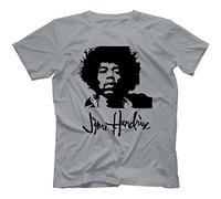 Bees Knees Tees Jimi Hendrix Autograph T-Shirt, Gris, X-Large