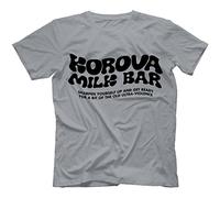Bees Knees Tees Korova Milk Bar A Clockwork Orange Inspired T-Shirt, Grey, Large