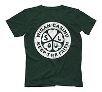 Bees Knees Tees Northern Soul Keep The Faith T-Shirt | Wigan Casino Ric-Tic Okeh[Large,Forest Green]