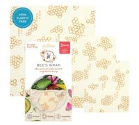 Bee's Wrap Assorted 3 Pack, Eco Friendly Reusable Food Wraps, Sustainable Plastic Free Food Storage - 1 Small, 1 Medium, 1 Large