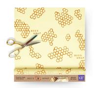 Bee's Wrap Rouleau de papier alimentaire réutilisable en cire d'abeille, extra large XXL, sans plastique, emballage de stockage naturel - 35.6 x 132.1 cm (imprimé nid d'abeille)