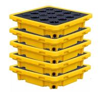 BEESOM Bac Rétention avec Caillebotis,Palette Modulaire Confinement Déversements,pour Demi-Fût avec Sortie De Vidange, Accessible par Chariot élévateur,Empilable,Capacité De 2 000 LB 50 * 36 * 10cm