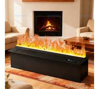 BEESOM CheminéE à Vapeur Eau,CheminéE à Vapeur Eau 3D Encastrable,Couleurs Et Vitesse Flammes RéGlables,Remplissage Automatique,avec Humidificateur Flamecolor-180CM