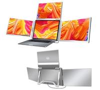 BEESOM Extension D'écran Triple pour Ordinateur,14" Ecran Pc Portable Additionnel,Ultra-Thin Triple Moniteur Portable,Compatible avec Portables 14-15,6 Pouces - Plug-and-Play sans Installation 14in