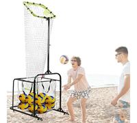 BEESOM Filet Entraînement Poseur Volley-Ball,Portable,Extérieur,avec Chariot Portable à roulettes,6 Angles Réglables Entraînement en Intérieur Et en Extérieur