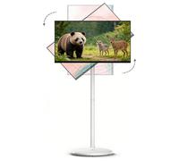 BEESOM Grande Télévision,Téléviseur Intelligent Portable,27 Pouces 4k Uhd,8go+128go,écran Tactile Rotatif+Batterie Intégrée,TV sur Pied avec roulettes,pour Salles Jeux,événements Extérieurs 23in