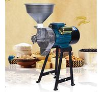 BEESOM Moulin à Céréales Électrique Domestique/Commercial 2200w Broyeur à Grains électrique Moulin à Farine/Blé/Riz, à épaisseur Réglable, Moulin Cereales Humide et Sec,Green-220V