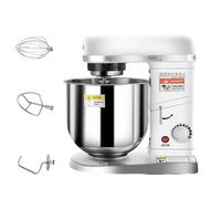 BEESOM Petrin Spirale Professionnel,Planétaire 5l/7l/10l Cuisson,10l 500w,4 Accessoires,Silencioso,INOX, pour Restaurant Café Boulangerie Industrielle White-5L