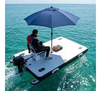 BEESOM Plateforme Gonflable Flottante 2M/2,5M,Quai Pêche Ponton avec Pompe Nomotor-2M