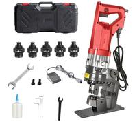 BEESOM Poinçonneuse Hydraulique électrique 2200W,Machine Perforatrice en Métal avec 5 Matrices (Φ0.25/0.35"/0.51"/0.67"/0.8") Poinçonnage Rapide en 2-3s,pour Acier/FerCuivre,Perforateur Acier à Canal