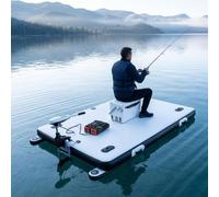 BEESOM Ponton Flottant Gonflable Pêche 2M/2,5M,Capacité 200 kg/400 kg 12vmotor-2.5M