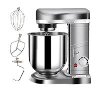 BEESOM Robot Batteur sur Socle,Petrin Pain Pizza,5/7/10l Bol INOX,3 Vitesses,3 Accessoires,500w,pour Boulangerie Pâtisserie Restaurant Café Silver-10L