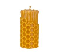 BeesWax World - Bougie en cire d’abeille 100 % naturelle, faite à la main - Mèche en coton, décorative et durable - Différentes formes au choix (Goutte de miel - H ~135 mm, Ø ~60 mm)